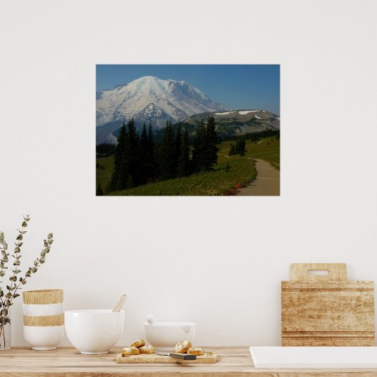 Rainier uit de Sourdegh Ridge Trail Poster (Keuken)
