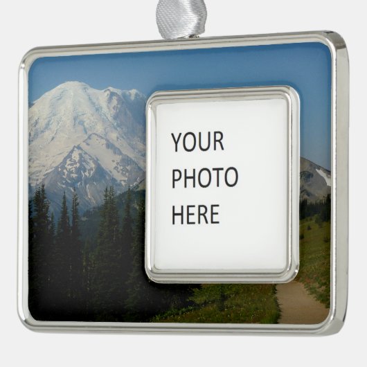 Rainier uit de Sourdegh Ridge Trail Verzilverd Omlijst Ornament (Links)