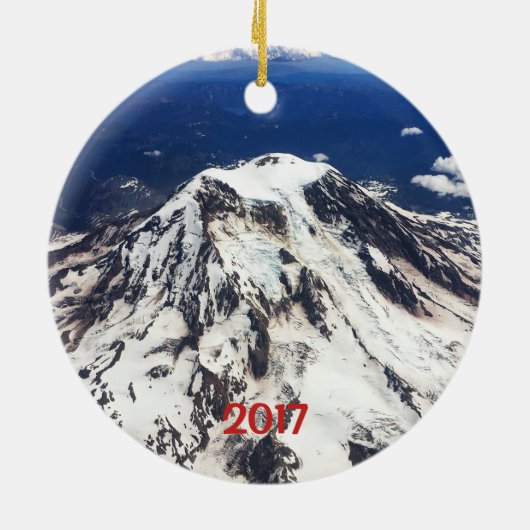 Rainier, Washington, Cascades Keramisch Ornament (Achterkant)