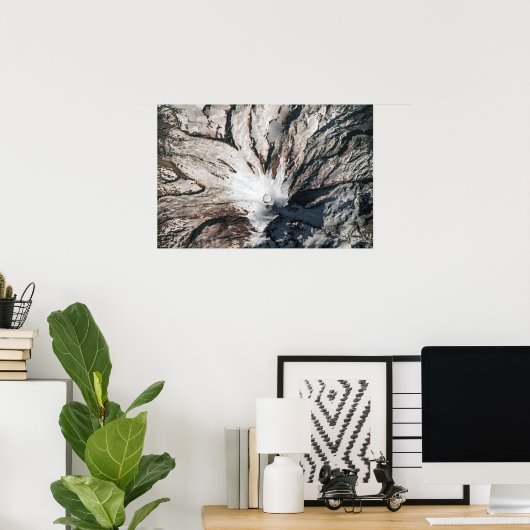 Rainier Washington Volcano Satelliet Poster (Thuiskantoor)
