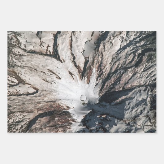 Rainier Washington Volcano Satellite Poster Inpakpapier Vel (Voorkant)