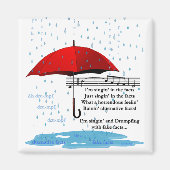 Raining and Singing Alternative Facts Sq Magnet (Voorkant)