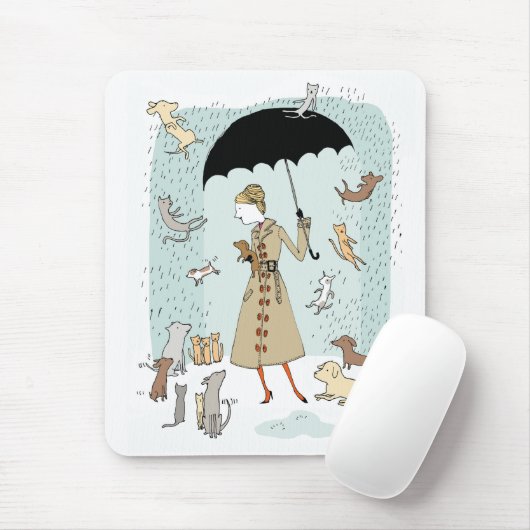 Raining Cats and Dogs door Alli Arnold Mousepad Muismat (Met muis)