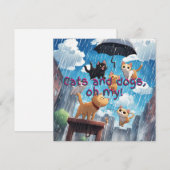 Raining Cats and Dogs Feestdagenkaart (Voorkant / Achterkant)