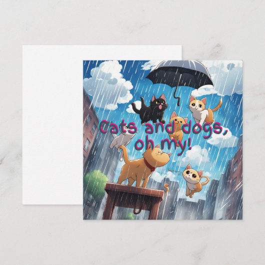 Raining Cats and Dogs Feestdagenkaart (Voorkant / Achterkant)