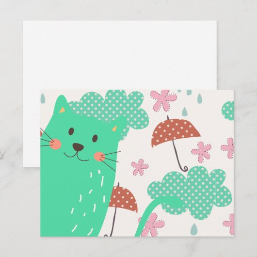 Raining Cats Briefkaart (Voorkant / Achterkant)