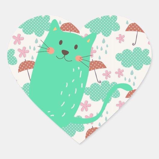Raining Cats Hart Sticker (Voorkant)