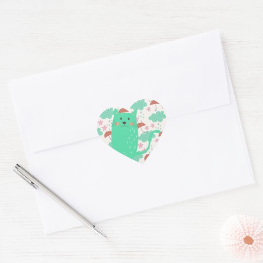 Raining Cats Hart Sticker (Envelop)