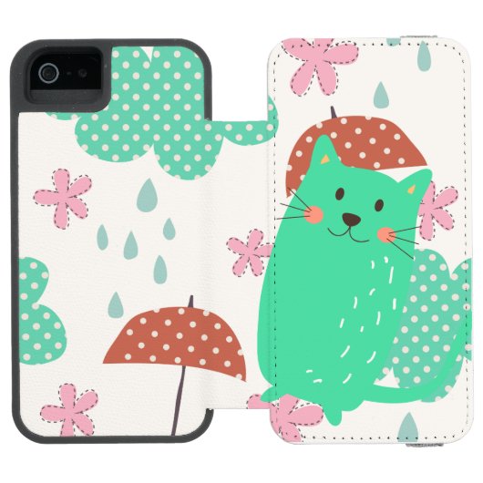 Raining Cats Incipio iPhone Portemonnee Hoesje (Agenda Open)
