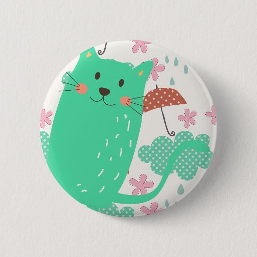 Raining Cats Ronde Button 5,7 Cm (Voorkant)