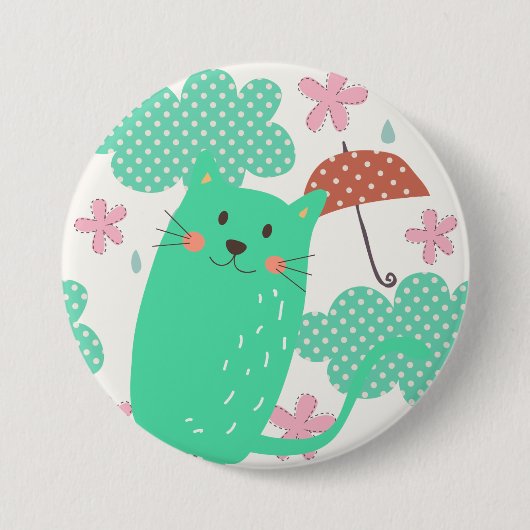 Raining Cats Ronde Button 7,6 Cm (Voorkant)
