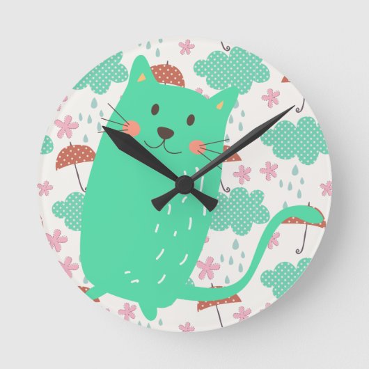 Raining Cats Ronde Klok (Voorkant)