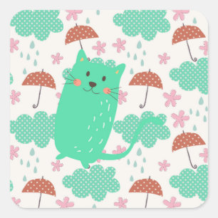 Raining Cats Vierkante Sticker