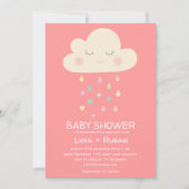 Raining Cloud Baby shower Invitation Kaart (Voorkant)
