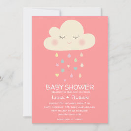 Raining Cloud Baby shower Invitation Kaart