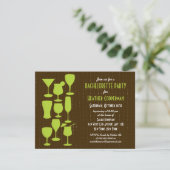 Raining Cocktails Bachelorette Party Invitation Kaart (Staand voorkant)