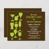 Raining Cocktails Bachelorette Party Invitation Kaart (Voorkant / Achterkant)