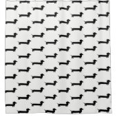 Raining Dachshunds Black and White Douchegordijn (Voorkant)