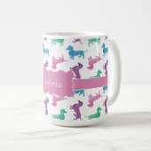 Raining Dachshunds Cute Pastel Doxies Koffiemok (Voorkant rechts)