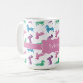 Raining Dachshunds Cute Pastel Doxies Koffiemok (Voorkant links)