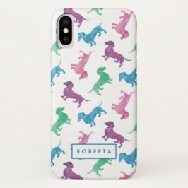 Raining Dachshunds pastel Waterverf Doxie Pattern Case-Mate iPhone Case