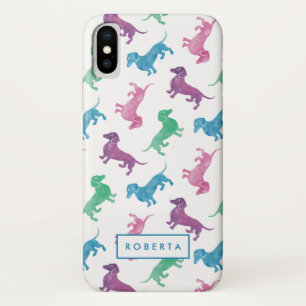 Raining Dachshunds pastel Waterverf Doxie Pattern Case-Mate iPhone Case