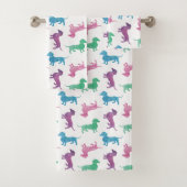 Raining Dachshunds Waterverf Pattern Bad Handdoek (Insitu)