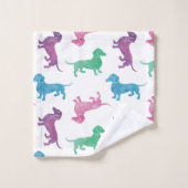 Raining Dachshunds Waterverf Pattern Bad Handdoek (Wasdoekje)