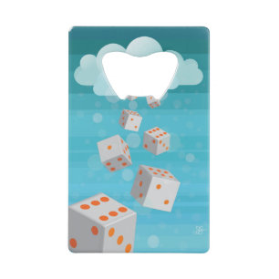 Raining Dice CC Bottle Open Creditkaart Flessenopener