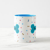 Raining Dog Paws & Botten - naam Tweekleurige Koffiemok (Center)