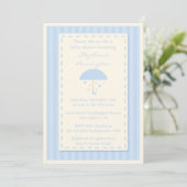 Raining harten paraplu baby shower-uitnodiging kaart (Staand voorkant)