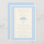 Raining harten paraplu baby shower-uitnodiging kaart (Voorkant / Achterkant)