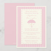 Raining harten paraplu baby shower-uitnodiging kaart (Voorkant / Achterkant)