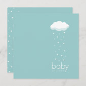 Raining Hearts Aqua Baby shower-uitnodiging Kaart (Voorkant / Achterkant)