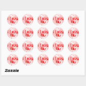 Raining Hearts: Ik hou van jou Ronde Sticker (Vel)