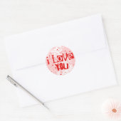 Raining Hearts: Ik hou van jou Ronde Sticker (Envelop)