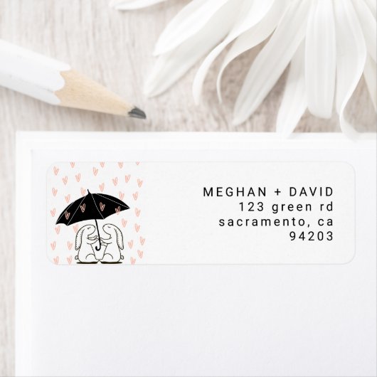 Raining Hearts | Retouradreslabel Etiket (Insitu)