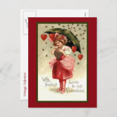 Raining Hearts Valentijn Feestdagenkaart (Voorkant / Achterkant)