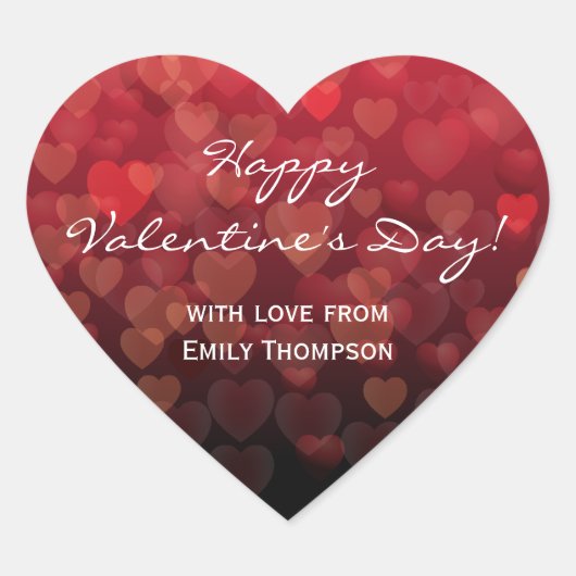 Raining Hearts Valentijnsdag Hart Sticker (Voorkant)