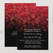 Raining Hearts Valentijnsdag Party Kaart (Voorkant / Achterkant)