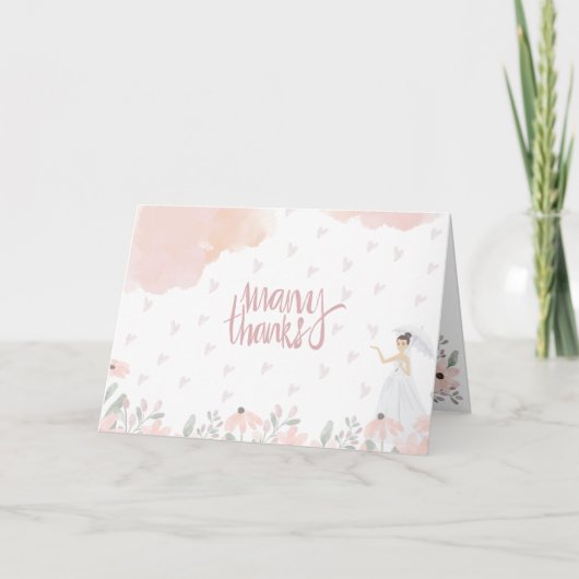 Raining Hearts Vrijgezellenfeest Hartelijk dank Kaart (Voorkant)