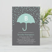Raining Love Bridal Shower Invitation (blauw) Kaart (Staand voorkant)