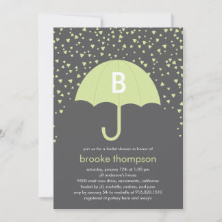 Raining Love Bridal Shower Invitation (groen) Kaart