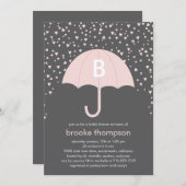 Raining Love Bridal Shower Invitation (roze) Kaart (Voorkant / Achterkant)