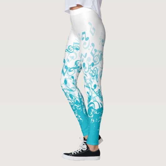 Raining Muzieknoten Aqua Leggings (Links)