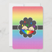 Raining Rainbow Babies Twin Baby shower Invitation Kaart (Achterkant)