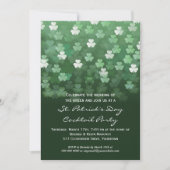 Raining Shamrocks St Patricks Day Party Invitation Kaart (Voorkant)