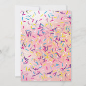 Raining Sprinkles Candy Land Zoete 16 Uitnodiginge Kaart (Achterkant)
