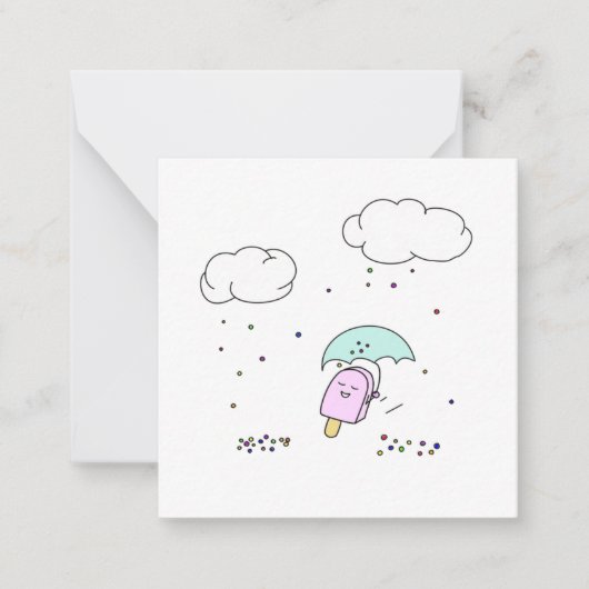 Raining Sprinkles Flat Note Card Notitiekaartje (Voorkant)