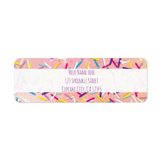 Raining Sprinkles Snoep Land Sweets Party Etiket (Voorkant)